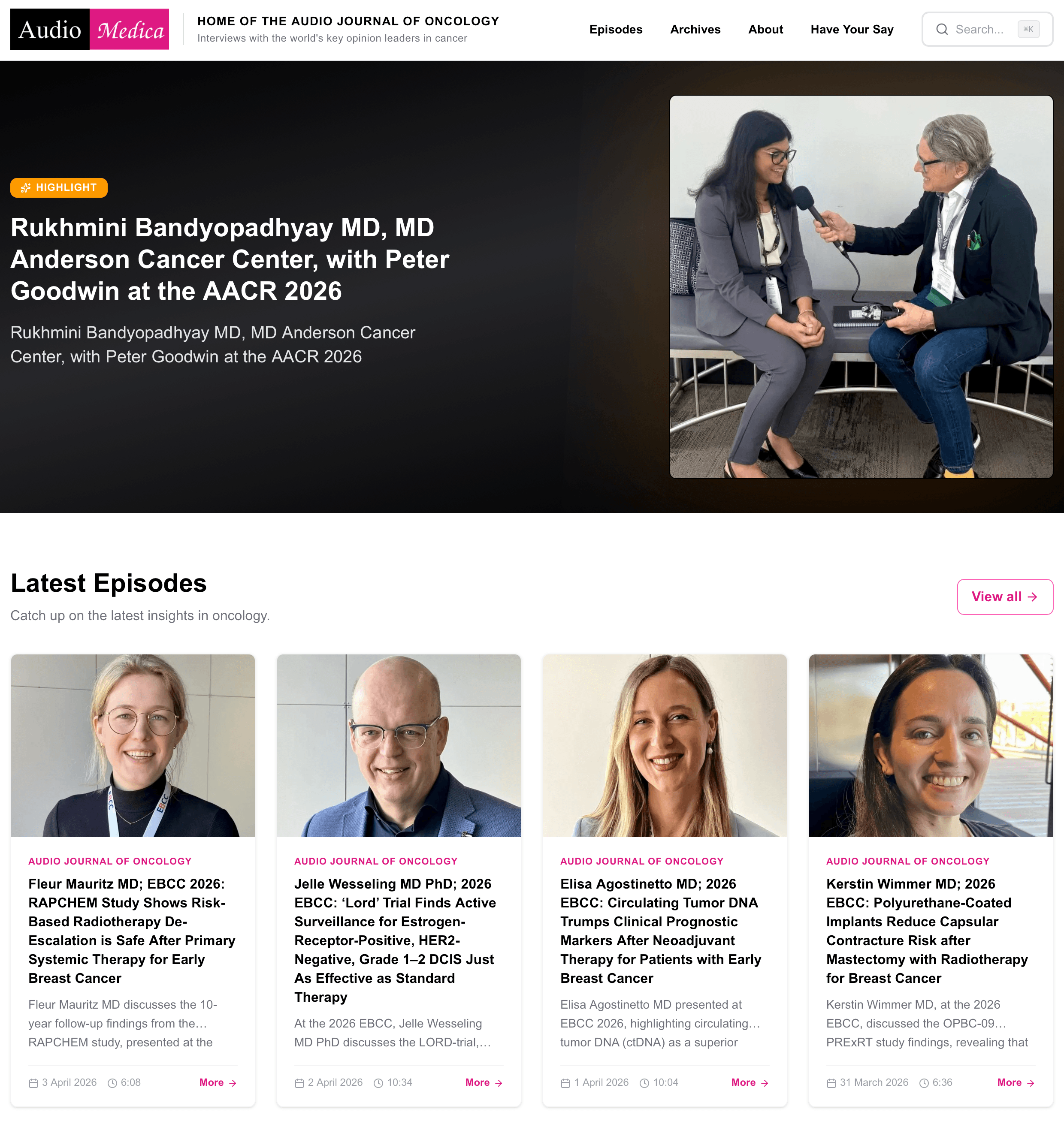 Audio Medica Platform Homepage